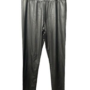 Shein Black Faux Leather Skinny Pants‎ High Waist Leggings Medium/6